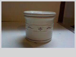 Longaberger Pottery Woven Traditions 1 Pint Salt Crock With Candle Coaster Lid