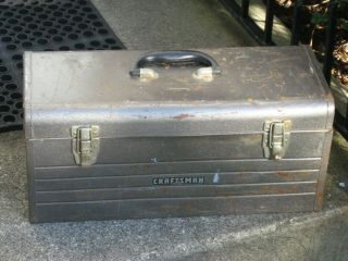 Vintage Craftsman Metal Tool Box,  About 20 " Long,  9 1/4 " High,  And 8 1/4 " Wide