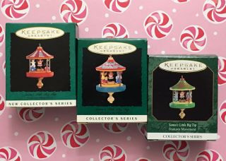 Hallmark Keepsake Miniature Ornaments ‘santa’s Little Big Top’ Series 1,  2,  3