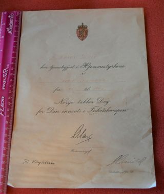 Ww2 Norwegian Document Grouping For Ww2 Service - One British Soldier One Norweg