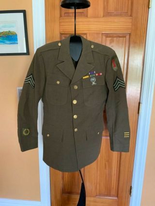1942 Wwii Wool Jacket With Metals And Patches