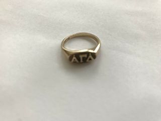 Vintage Alpha Gamma Delta Sorority 10k Yellow Gold Promise Ring Balfour Sz 4.  5