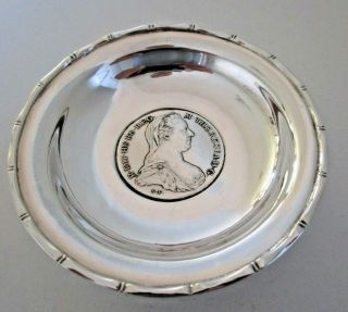 Chinese Export Silver M.  Thereas 1780 Coin Dish,  Wai Kee,  Hong Kong,  (a)