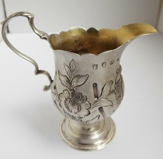 Fine English Antique 18th Century Georgian 1766 Solid Sterling Silver Cream Jug