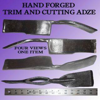 Antique Hand Forged Double Bit Adze With Cutting Edges On Both Blades.