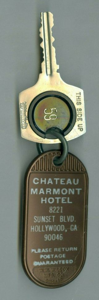 Chateau Marmont Hotel,  Room Key,  Hollywood,  California John Belushi Died In 1982