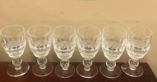 6 Vintage Waterford Crystal Colleen Tall Stem Cordial Glasses