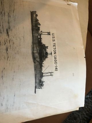 Uss.  Teton (agc - 14) Wwii War Diary Book Navy Deployment Rare Piece Of History