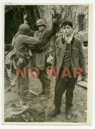 Wwii War Photo German Boys Soldiers Prisoner Pow Captured
