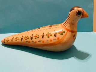 Vintage Tonala Mexico Art Pottery Bird Dove Figurine Folk Art 3