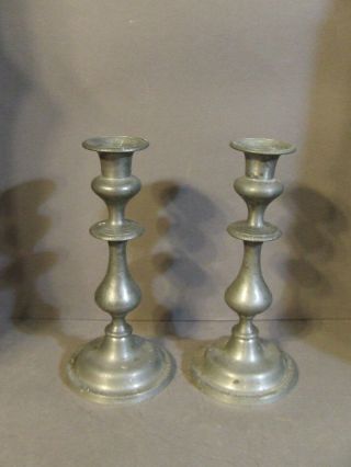 Vintage Kirk Stieff Pewter Candlestick Taper Candle Holders 9 3/4 "