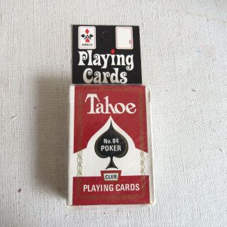 Vintage Playing Cards Arrco Tahoe No.  84 Poker Usa On Hang Tag Red