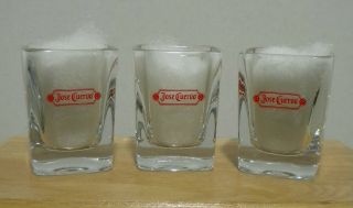 Jose Cuervo 1800 Tequila Square Embossed Shot Glasses - Set of 3 - - 2