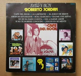 Roberto Jordan Ayer Y Hoy Orig Vintage 1978 Rca Camden Mexico Label Dg - Lp