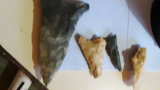 4 Indian Arrowheads From The North Carolina Mountains