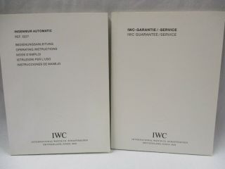 Iwc Ingenieur Automatic Watch Ref.  3227 Operating Instructions & Grnty/svc Books