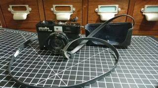 Minolta Hi - Matic 7sii Rangefinder 35mm Film Camera Lens,  Case Vintage