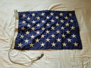 50 Star Us Navy Union Jack Flag 22 " X 33 " Naval Usa Banner Nylon & Embroidered