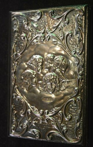 Ao - 225 Angel Theme Sterling Silver And Leather Vintage Phone Book England