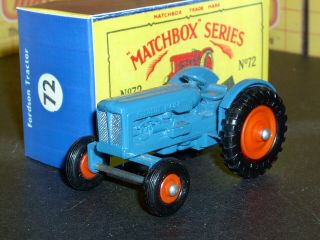 Matchbox Lesney Fordson Tractor 72 A6 Blue Bpt/ow Sc8 Vnm & Crafted Box