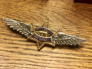 Obsolete Fresno County Sheriff Aero Squadron Wings Pin Badge