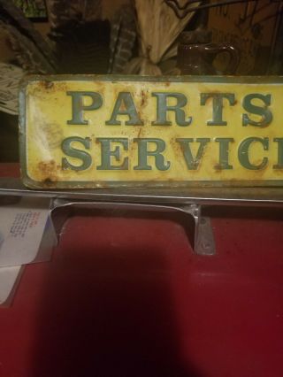 vintage old john deere metal farm gas oil sign sales service advertising 3