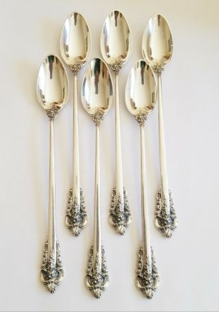 Wallace Grande Baroque Sterling Silver Iced Tea Spoons 6 Piece