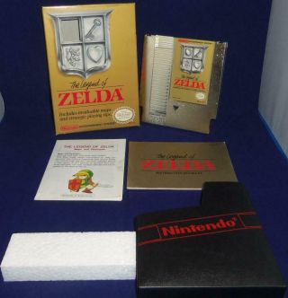Vintage Nintendo Nes Legend Of Zelda Gold Complete Game Cib