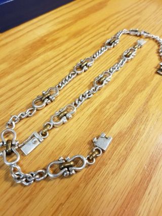 Vintage Taxco Mexico Sterling Silver Heavy Chain/bracelet Set 2 Tone 115g.