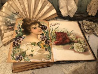 WOW Antique Victorian Era Die - Cut Scrapbook Album - LOADED,  125,  Pages AWESOME 3