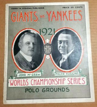 1921 World Series Program Babe Ruth 1st Yankee Series Complete & Historic