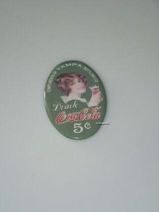 Compliments Of Tampa Florida Coca Cola Bottling Co.  5 Cents Pocket Mirror