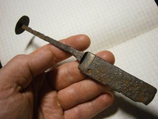 Rare Ancient Khazar Kievan Rus Iron Knife Bronze Decorated