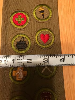 Boy Scouts 1930’s Sash Type B Badges Star Pin 4 Pins And 17 Badges 1911 Patents 3