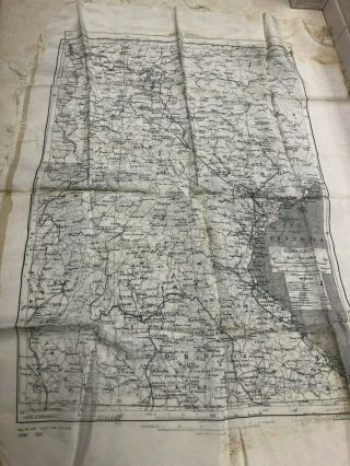 1942 Ww2 Us Military Silk Pilot Map - Indochina & Burma 21 " X 29 "