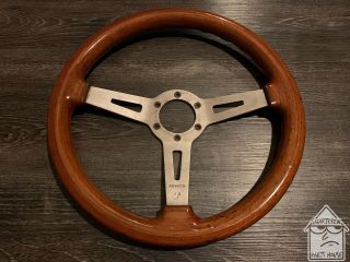 Vintage Abarth 355mm Wood Steering Wheel Jdm Italy Nardi Momo