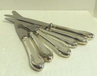 Vintage Danish Hallmarked Hand Hammered Sterling Silver Handled Knives.