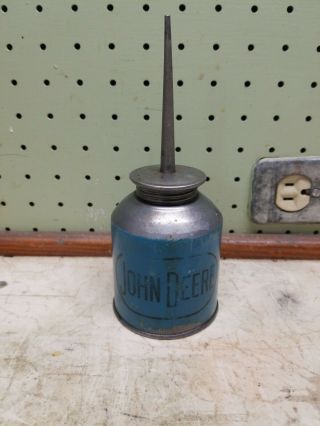 Antique John Deere Blue Oiler Tractor Oil Can