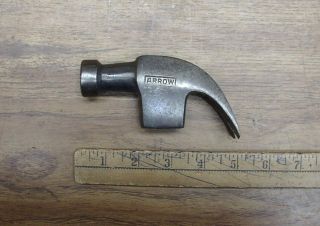 Old Tools,  Vintage Arrow 16oz,  Curved Claw Hammer Head,  4 - 5/8 ",  1 - 1/16 " Face
