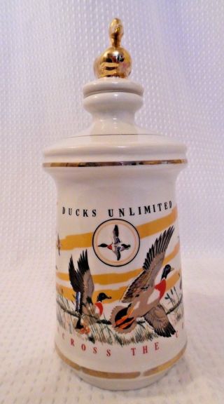 Vintage 1972 Old Cabin Still Ducks Unlimited Wings Across The Continent Bottle