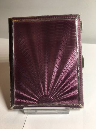 Art Deco Sunburst Silver And Enamel Cigarette Case