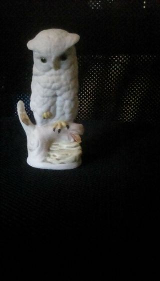 Cybis Porcelain White Owl Figurine Snowy Owl On Branch