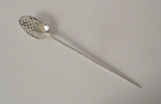 A George Iii Sterling Silver Picture Back Mote Spoon Circa 1760
