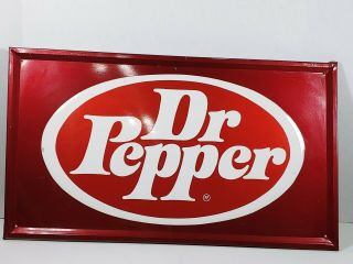 Vintage Dr Pepper Embossed Metal Advertising Sign 13 1/4 X 23 1/4