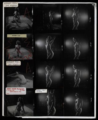 1966 Hand Signed Bunny Yeager Contact Sheet Mickey O 