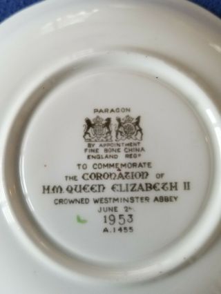 Queen elizabeth coronation,  tea cup saucer set,  1953 3
