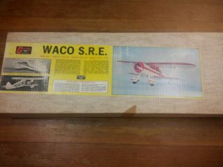 Vintage Sterling Models Waco S.  R.  E.  Balsa Wood R/c Biplane Airplane Kit Fs 34
