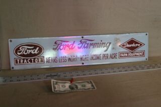 Ford Tractor Dearborn Farm Equipment Porcelain Metal Sign Means Less Work
