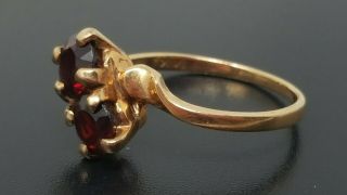 Vintage 14K solid gold Natural Garnet band Ring size 8 3.  3gr 2