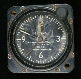 Ww2 Us Usaaf Aircraft Cockpit Clock 8 Days Longines Wittnauer